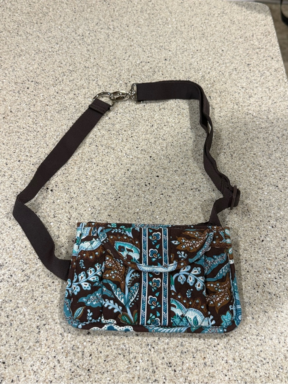 Vera Bradley Belt bag/cross body in Java Blue (Teal and Brown)